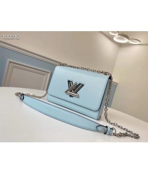 Louis vuitton original epi leather TWIST MM M66119 sky blue