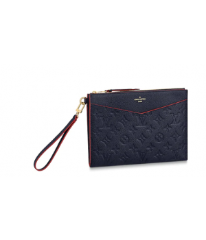 Louis Vuitton Original Monogram Empreinte Clutch bag MELANIE M68705 Navy blue