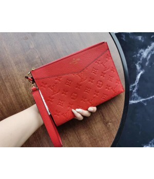 Louis Vuitton Original Monogram Empreinte Clutch bag MELANIE M68705 red