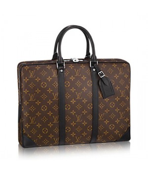 Louis Vuitton M40225 Porte-Documents Voyage Briefcase Monogram Macassar Canvas