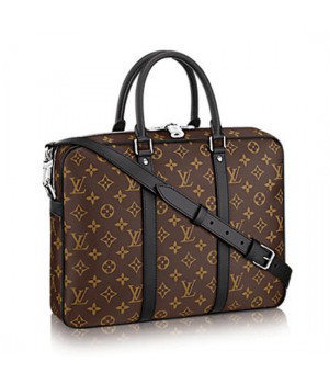 Louis Vuitton M52005 Porte-Documents Voyage PM Briefcase Monogram Macassar Canvas