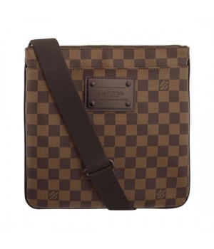 Louis Vuitton N41100 Pochette Plate Brooklyn Crossbody Bag Damier Ebene Canvas