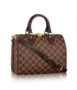 Louis Vuitton N41368 Speedy Bandouliere 25 Tote Bag Damier Ebene Canvas
