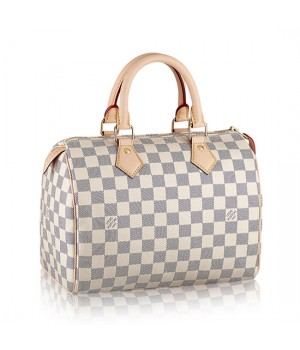 Louis Vuitton N41371 Speedy 25 Tote Bag Damier Azur Canvas