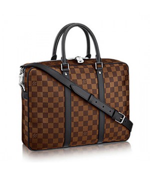 Louis Vuitton N41466 Porte-Documents Voyage PM Briefcase Damier Ebene Canvas