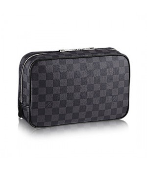 Louis Vuitton N47521 Toilet Pouch GM Damier Graphite Canvas