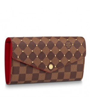 Louis Vuitton Sarah Wallet Damier Ebene Studs N60123