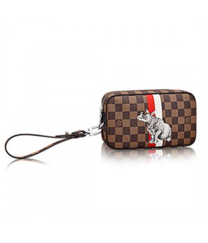 Louis Vuitton N63350 Pochette Volga Damier Ebene Canvas