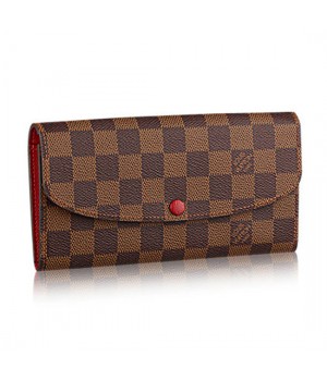 Louis Vuitton N63544 Emilie Wallet Damier Ebene Canvas