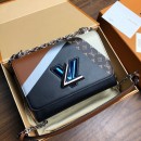 Louis Vuitton Twist Denim MM Chain Bag M50280 Black 2019 (LVSJ-9032204 )