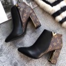 Louis Vuitton Calfskin & Monogram Canvas Upper East Low Boot (LG-8030107 )