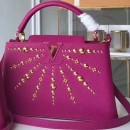 Louis Vuitton Taurillon Leather Sunburst Studded Capucines PM Bag Rosy 2019 (XLJ-8120807 )