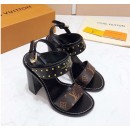 Louis Vuitton Horizon Monogram Heel 10cm Sandals Dark Coffee 2019 (KER-9022525 )
