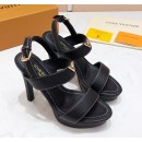Louis Vuitton New Wave Heel Sandals Black 2019 (KER-9022528 )