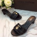 Louis Vuitton Lock It 4cm Heel Mule Sandal Black 2017 (LG-7020625 )