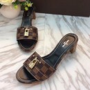 Louis Vuitton Lock It 4cm Heel Mule Sandal Damier Ebene Canvas  2017 (LG-7020626 )