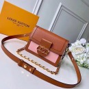 Louis Vuitton Grained Calfskin Dauphine PM Bag M44398 Brown/Pink 2019 (TINO-8122012 )