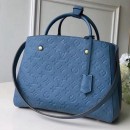 Louis Vuitton Monogram Empreinte Leather Montaigne MM Bag M41048 Light Blue 2019 (F-9010905 )