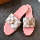 Louis Vuitton Lock It Flat Slide Sandals 1A4WYA Damier Azur Canvas 2019 (EM-9041332 )