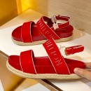 Louis Vuitton Fabric Slingback Flat Espadrilles Sandals Red 2019 (1054-9051554 )