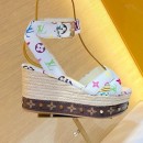 Louis Vuitton Monogram Wedge Espadrilles Sandals White 2019 (1054-9051560 )