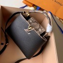 Louis Vuitton Capucines BB Python Top Handle Bag N95509 Black/Grey 2019 (FANG-9031823 )