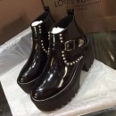 Louis Vuitton Fighter Platform Ankle Boots 1A1YOY Black 2016 (lv-6100605 )