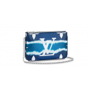 Louis vuitton original ESCALE POCHETTE DOUBLE ZIP clutch bag M69124 blue