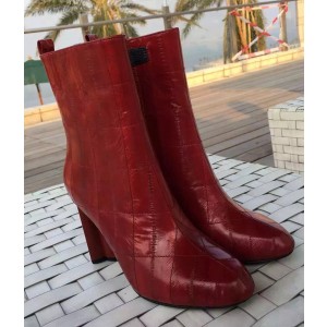 Louis Vuitton Eel Skin Splicing Ankle Boot Red 2015 (GD3020-110848 )