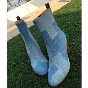 Louis Vuitton Denim Splicing Ankle Boot 2015 (GD3020-110849 )