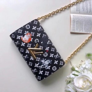 Louis Vuitton Catogram Cats Twist Chain Wallet M63888 Black 2019 (TINO-8122522 )