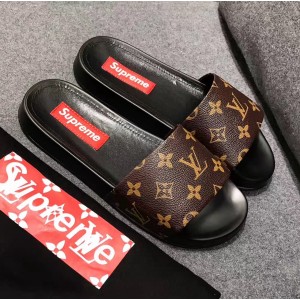 Louis Vuitton Monogram Canvas Supreme Mules Sandals Coffee 2017 (GD3014-7070754 )