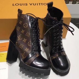 Louis Vuitton Star Trail Ankle Boot 1A2Y7U Black Leather/Monogram Canvas 2017 (GD5023-7080722 )