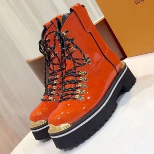 Louis Vuitton Patent Leather LV Outland Ankle Boot Orange 2019 (GD1054-8121440 )