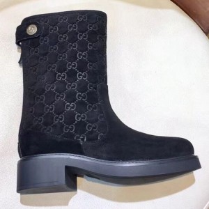 Louis Vuitton Monogram Suede Leather Short Boot Black 2018 (GD1054-8121525 )