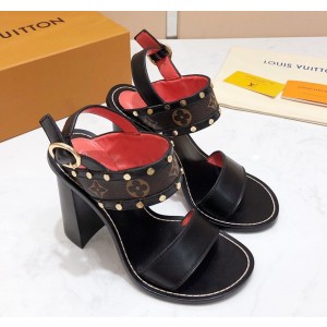 Louis Vuitton Horizon Monogram Heel 10cm Sandals Black 2019 (KER-9022526 )