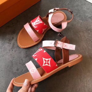Louis Vuitton Formentera Flat Sandal 1A57ZI Pink/Red 2019  (EM-9040438 )