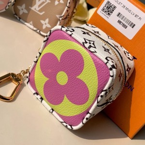 Louis Vuitton Giant Monogram Cube Coin Purse M67669 Yellow/Purple (KD-9043044 )