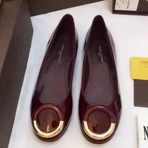 Louis Vuitton Circle Patent Calfskin Flat Ballerina Burgundy (GD2083-6102010 )