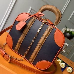 Louis Vuitton Mini Luggage Top Handle Bag M53782 Navy Blue/Caramel 2019 (KD-9041134 )