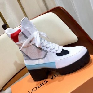 Louis Vuitton Knit and Leather Laureate Desert Boot 1A43R7 White 2018 (GD1054-8080802 )