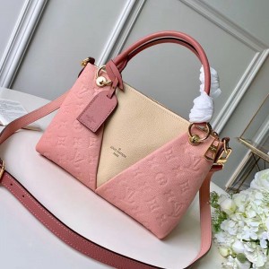 Louis Vuitton V Tote BB Monogram Empreinte Leather M44455 Pink/Creme Beige 2019 (FANG-9041137 )
