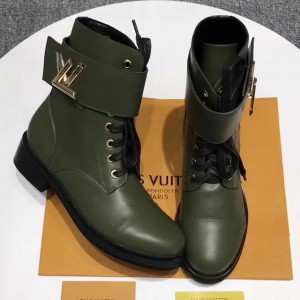 Louis Vuitton Wonderland Ranger Ankle Boots 1A1IY6 Olive Green Leather 2017 (GD50232-7082338 )