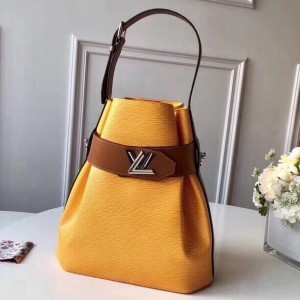 Louis Vuitton Two-tone Epi Leather Twist Bucket Bag Yellow/Brown 2019 (XLJ-8070312 )