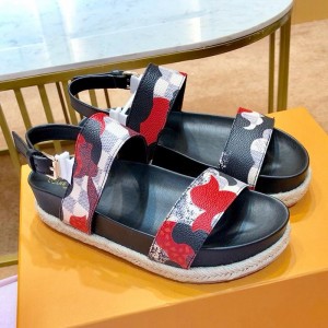 Louis Vuitton Fabric Slingback Flat Espadrilles Sandals Multicolor 2019 (1054-9051557 )