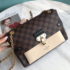 Louis Vuitton Vavin PM Chain Shoulder Bag N40113 Damier Ebene Canvas/Creme White 2019 (LVSJ-9031440 )