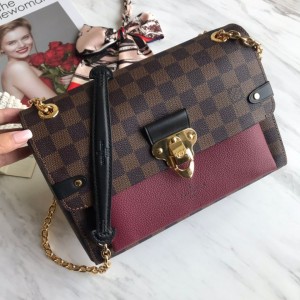 Louis Vuitton Vavin PM Chain Shoulder Bag N40109 Damier Ebene Canvas/Burgundy 2019 (LVSJ-9031439 )