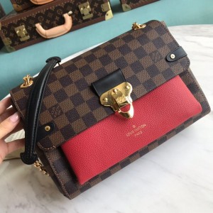 Louis Vuitton Vavin PM Chain Shoulder Bag N40109 Damier Ebene Canvas/Red 2019 (LVSJ-9031441 )