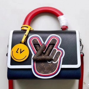 Louis Vuitton Peace Symbol Lock Epi Leather Twist MM Bag M52514 Noir/Indigo 2019 (XLJ-8111912 )