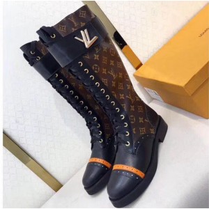 Louis Vuitton Monogram Calfskin Lace-Up High Boot 2018 (GD1054-8090152 )